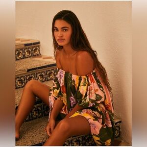 Agua Bendita Liberty Vitreo Off the Shoulders Short Dress Size M NWT